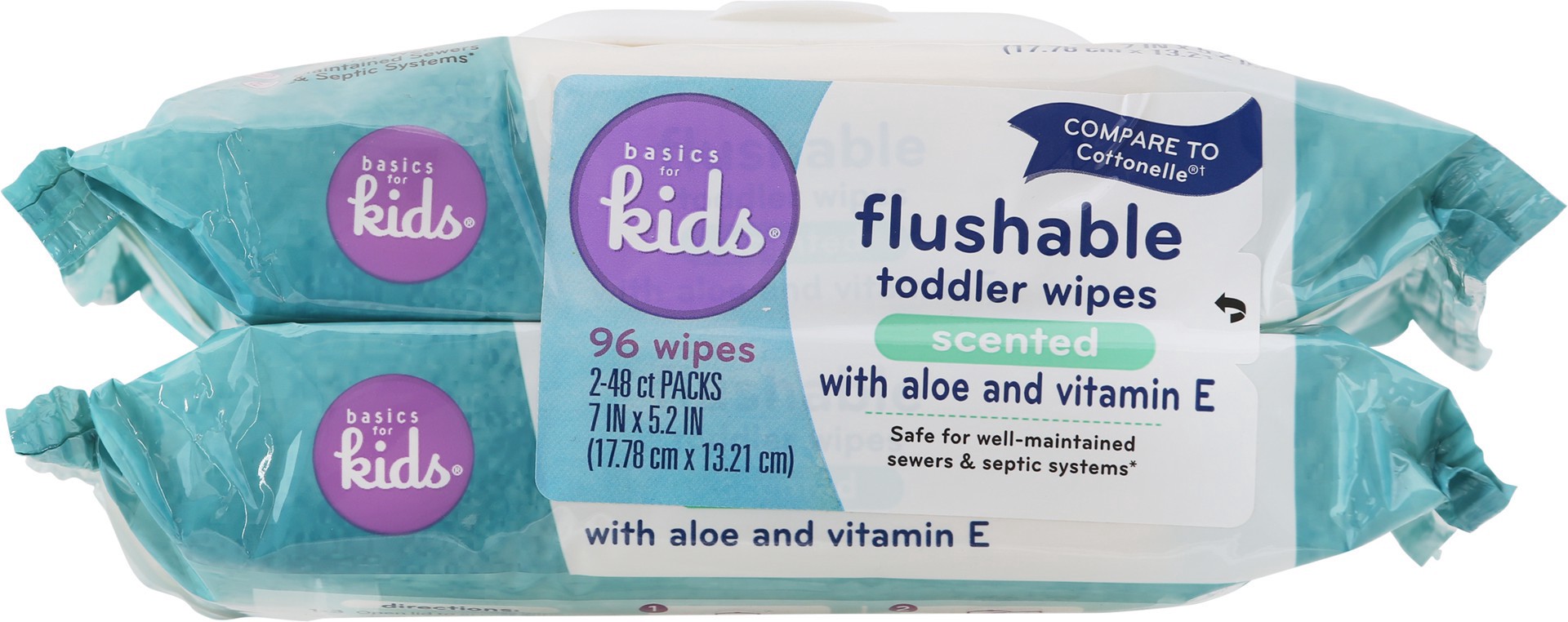 slide 1 of 1, Equaline Toddler Wipes Flushable, 1 ct