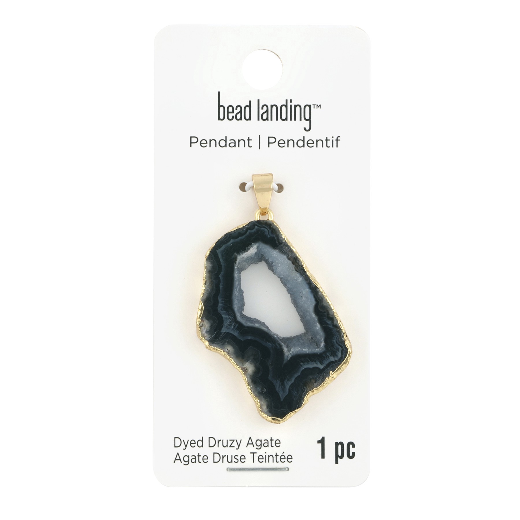 slide 3 of 3, Black Druzy Agate Pendant By Bead Landing, 20 ct; 30mm x 25 ct; 40mm pendant size