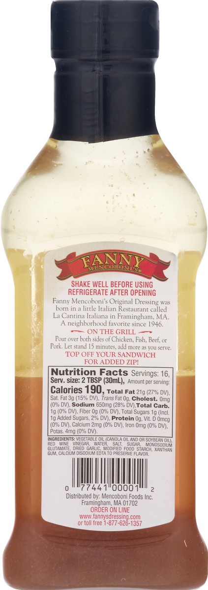 slide 6 of 13, Fanny Mencoboni's Original Italian Dressing 16 oz, 16 oz