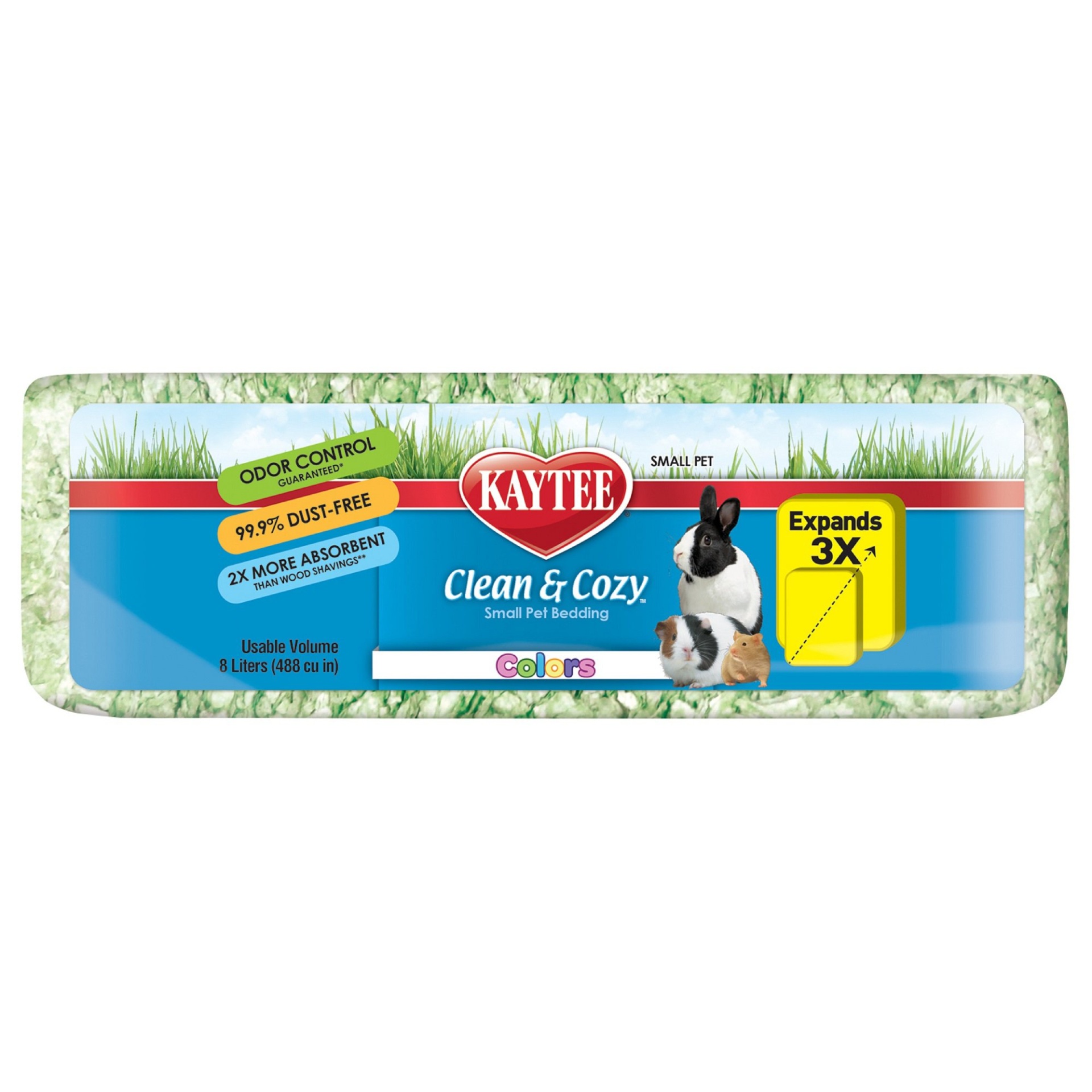 slide 1 of 1, Kaytee Clean & Cozy Green Colored Small Pet Bedding, 8 liter