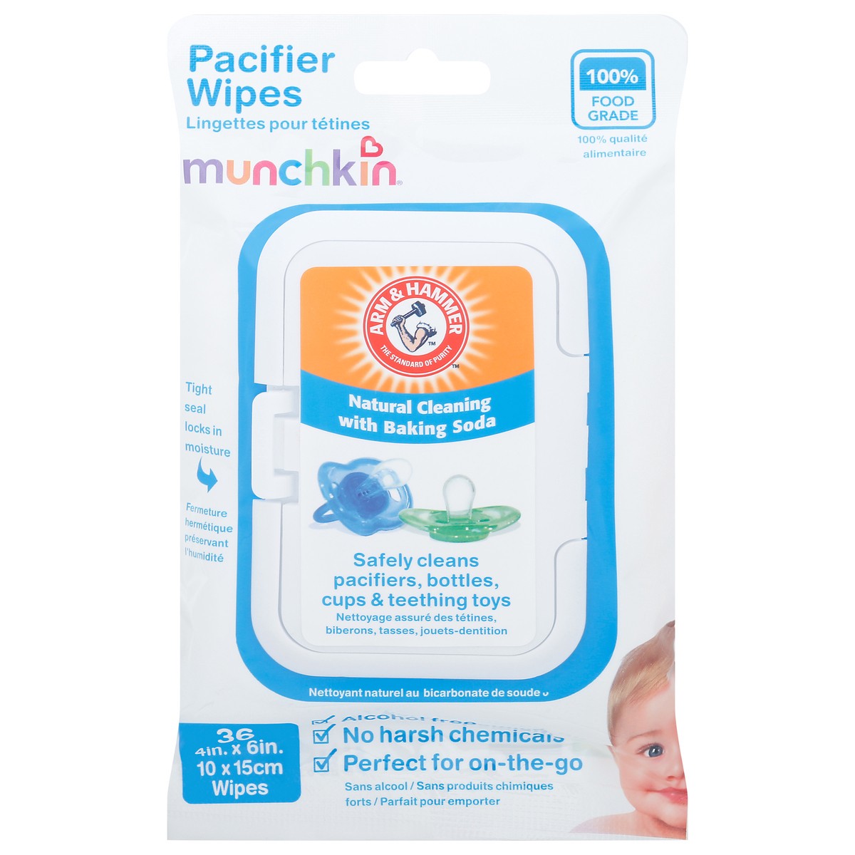 slide 1 of 11, Munchkin Arm & Hammer Pacifier Wipes, 36 ct