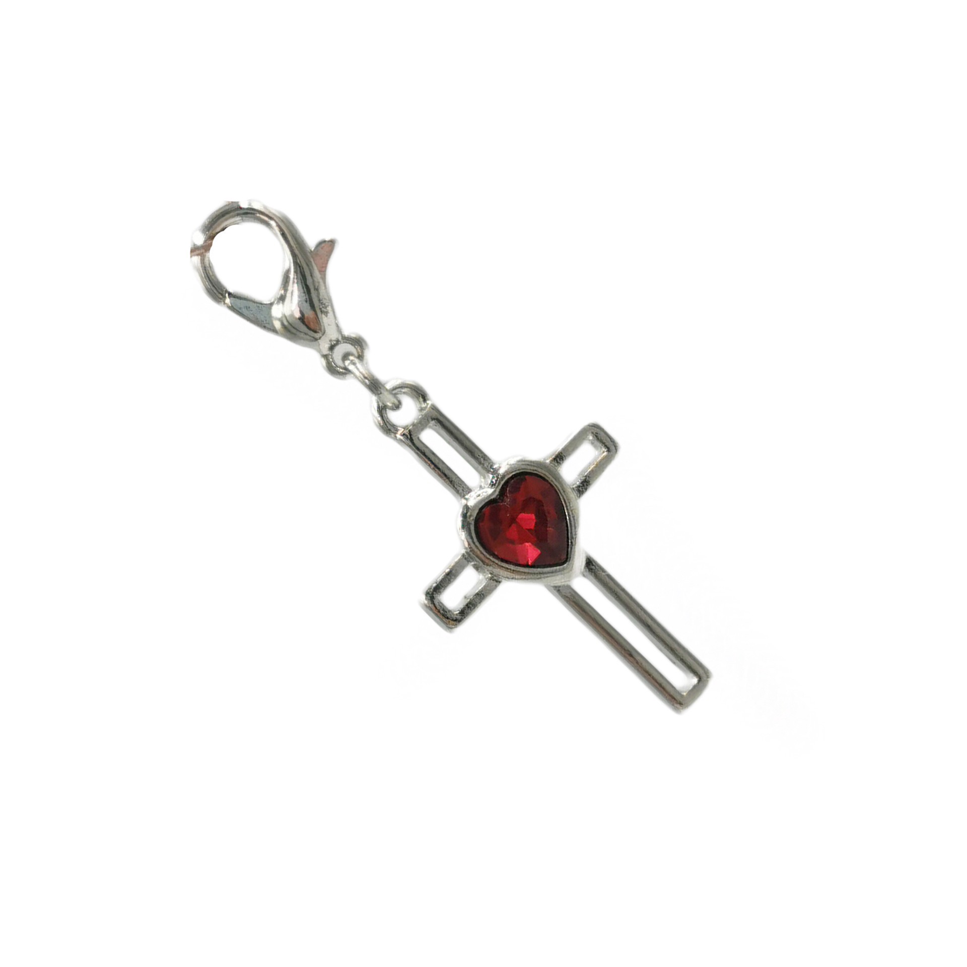 slide 4 of 4, Charmalong Red Heart & Cross Charm By Bead Landing, 1.5 in x 0.6 in x 0.25 in