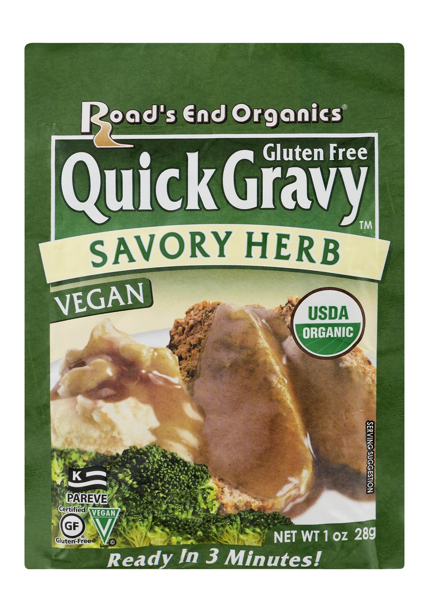 slide 1 of 1, Road's End Organics Gluten Free Quick Gravy Savory Herb, 1 oz