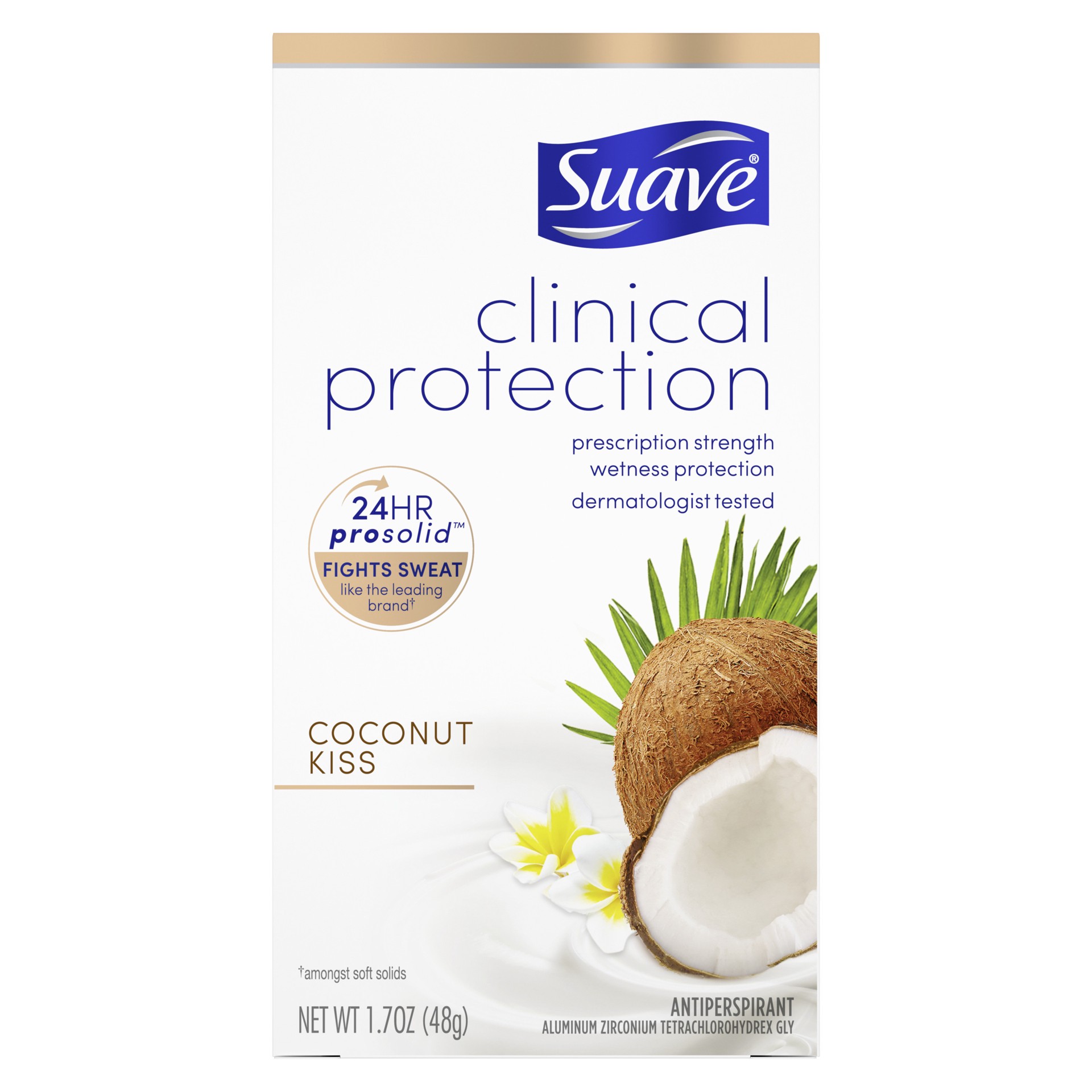 slide 1 of 4, Suave Clinical Antiperspirant Deodorant Coconut Kiss, 1.7 oz, 1.7 oz