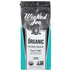 Wicked Joe Coffee Co. Wicked Joe Coffee Organic Fair Trade Ground Medium Dark Roast Wicked Italian- 12 oz