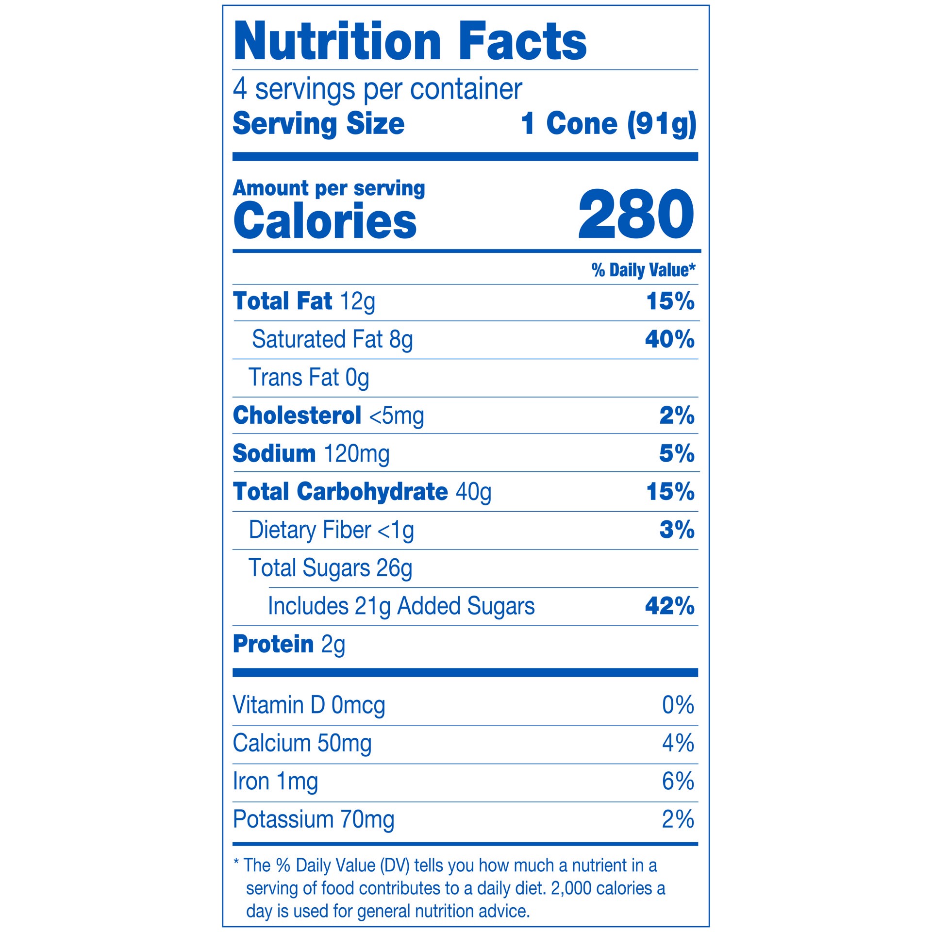 slide 2 of 5, Oreo Frozen Dairy Dessert Cones 4 ea, 4 ct