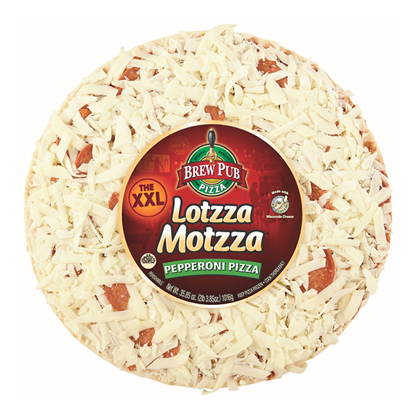 slide 1 of 1, Brew Pub Lotzza Motzza Xxl Pepperoni Pizza, 15 in