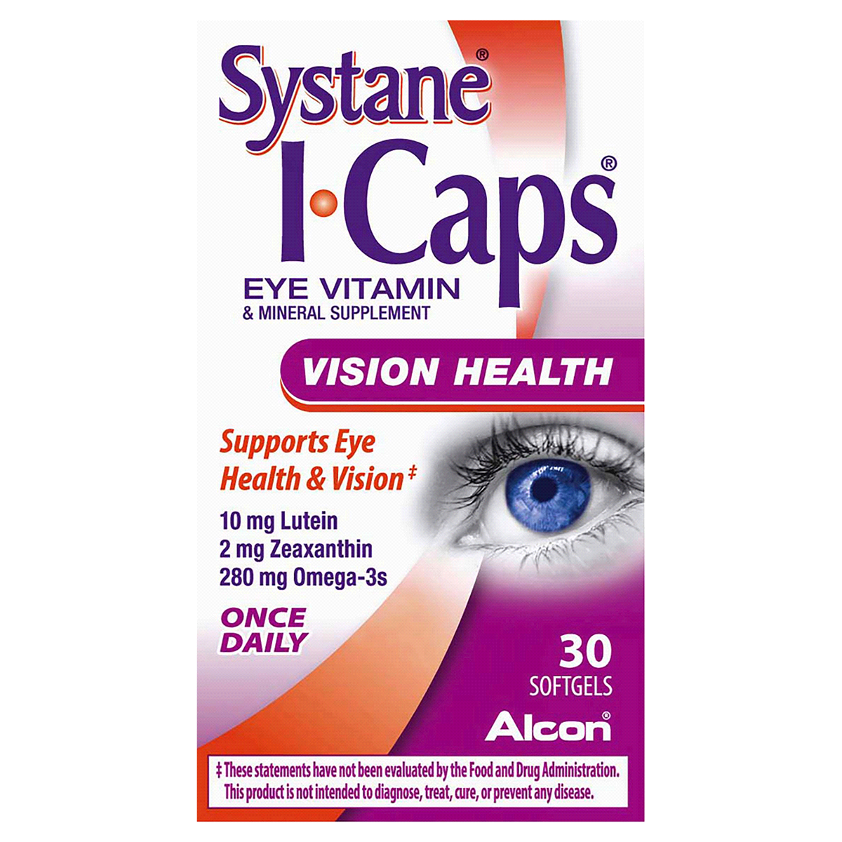 slide 1 of 5, Alcon I-Caps Lutein & Omega-3 Eye Vitamin and Mineral Softgel, 30 ct