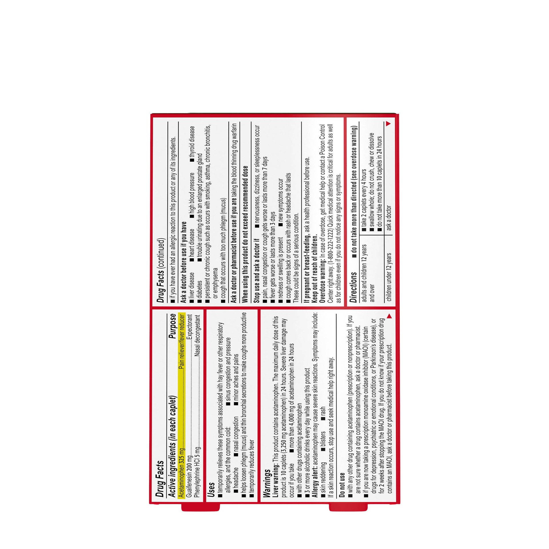 slide 3 of 9, Tylenol Sinus Severe Daytime Cold & Flu Relief Medicine Caplets, Non-Drowsy Pain Reliever, Fever Reducer Expectorant & Decongestant, Acetaminophen, Guaifenesin & Phenylephrine HCl, 24 ct, 24 ct