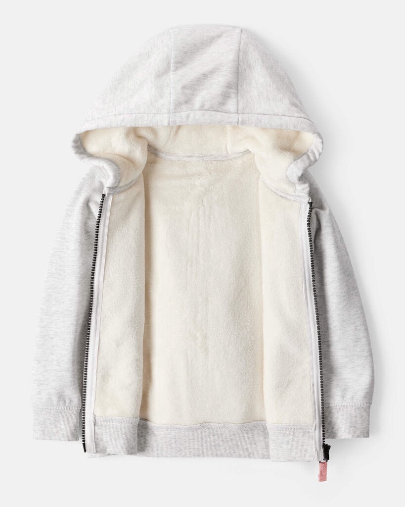 slide 2 of 3, Carter's Carters Toddler Girl DayDream Fleece Long-Sleeve Hooded Zip-Up Jacket - Grey Grey 2T, 1 ct