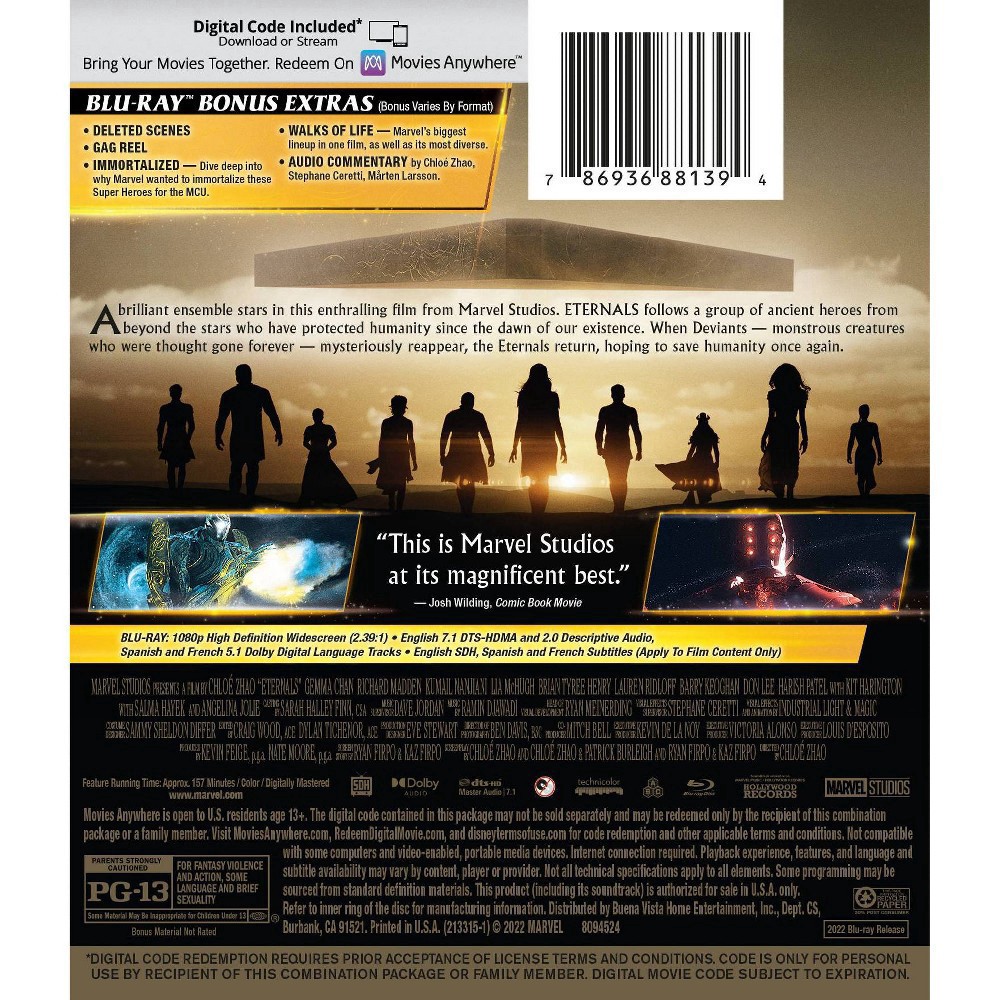 slide 2 of 2, Disney Eternals 1-Disc Multi-Screen Edition (Blu-ray + Digital Code), 1 ct