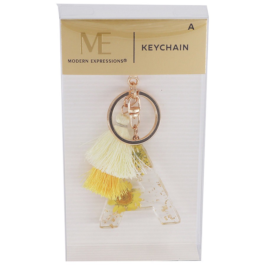 slide 1 of 1, Modern Expressions Monogram Keychain A Letter Size: 1.25x0.3x1.9 inch, 1 ct