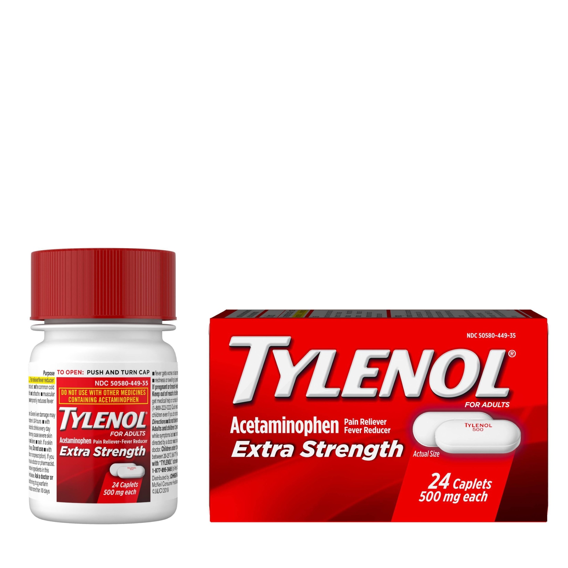 slide 1 of 6, Tylenol Extra Strength Caplets, 24 ct