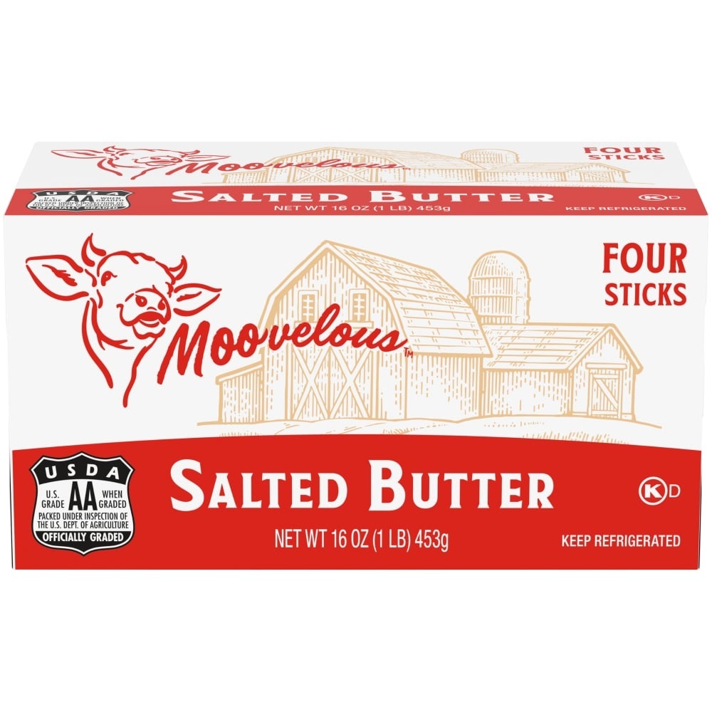 slide 1 of 1, Moovelous Grade AA Salted Butter Sticks, 1 lb