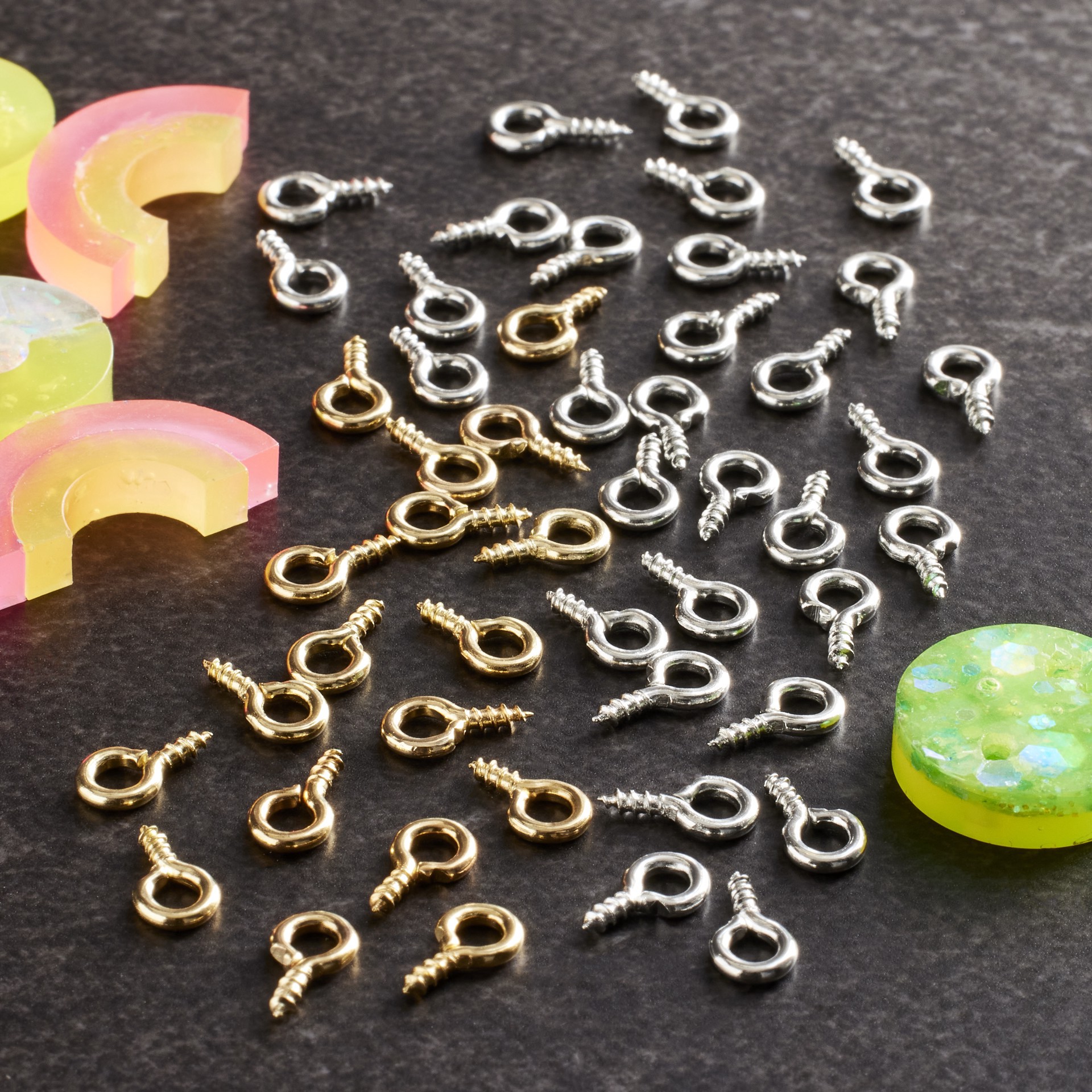 slide 4 of 5, Blue Moon Studio Uv Resin Craft Screw Eyes, 4mm x 9mm