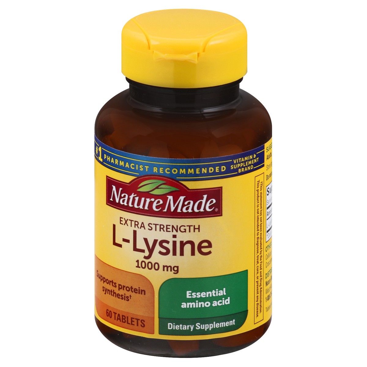 slide 10 of 12, Nature Made L-Lysine 1000 mg, Dietary Supplement, 60 Tablets, 60 Day Supply, 60 ct