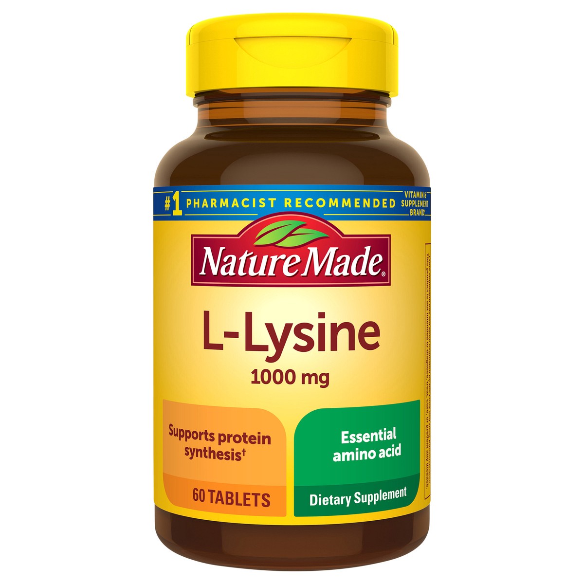 slide 1 of 12, Nature Made L-Lysine 1000 mg Tablets, 60 Count, 60 ct