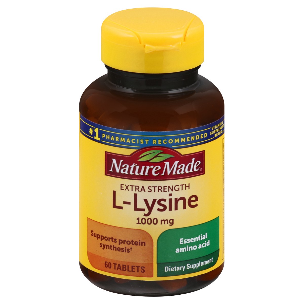 slide 8 of 12, Nature Made L-Lysine 1000 mg, Dietary Supplement, 60 Tablets, 60 Day Supply, 60 ct