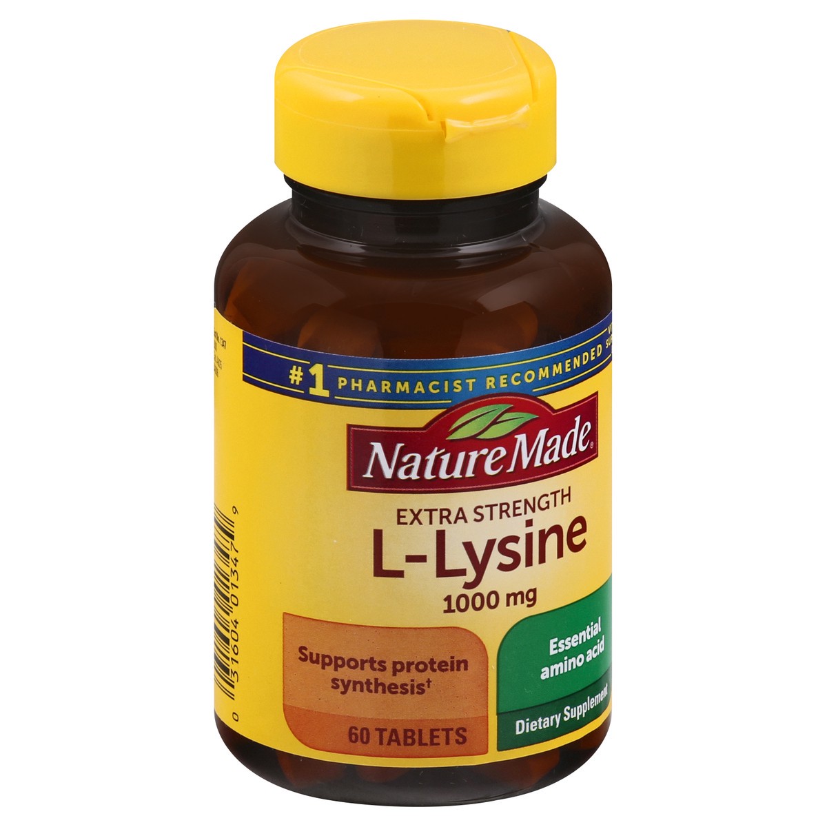 slide 7 of 12, Nature Made L-Lysine 1000 mg, Dietary Supplement, 60 Tablets, 60 Day Supply, 60 ct