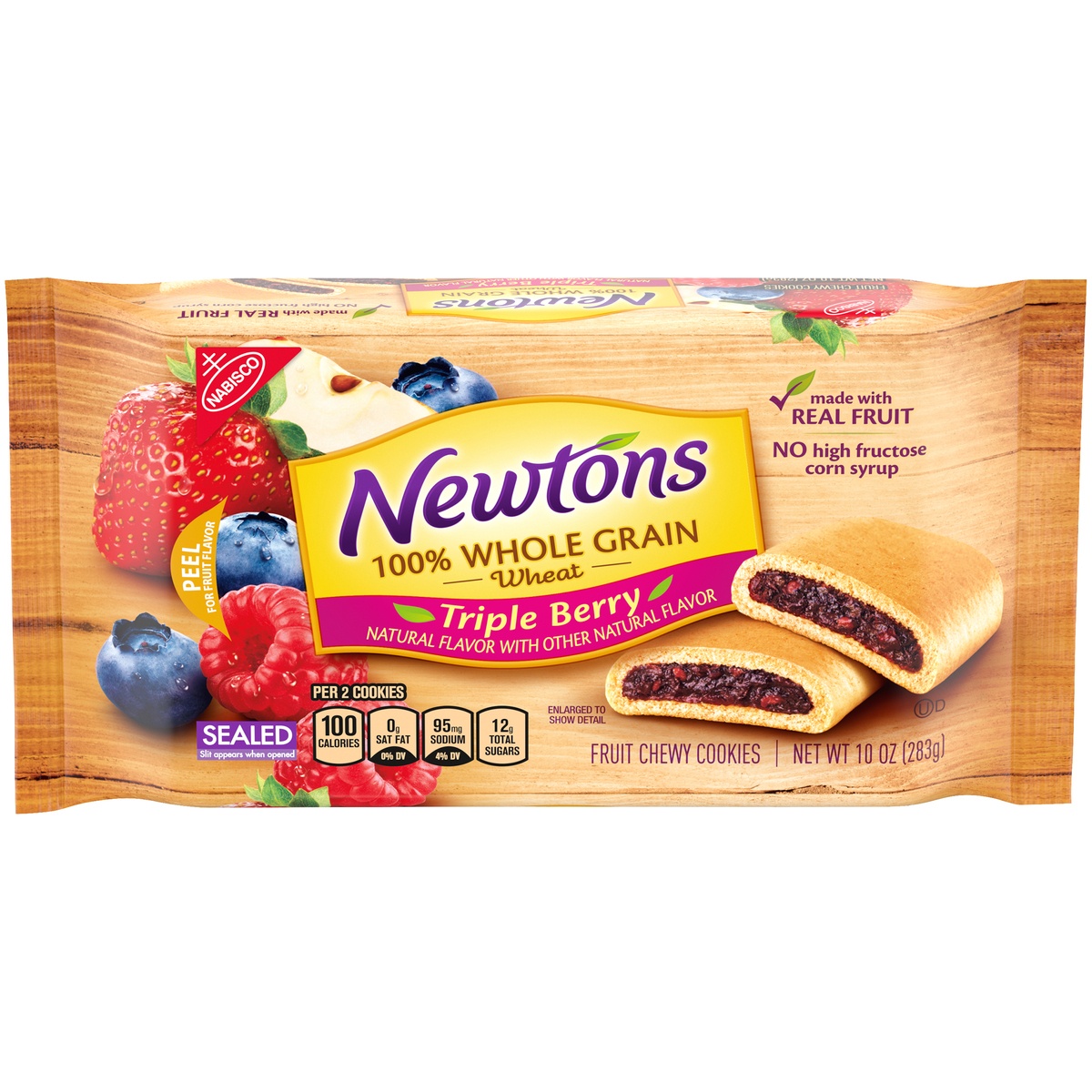 slide 1 of 9, Newtons Triple Berry Soft & Chewy Fruit Cookies, 10 oz