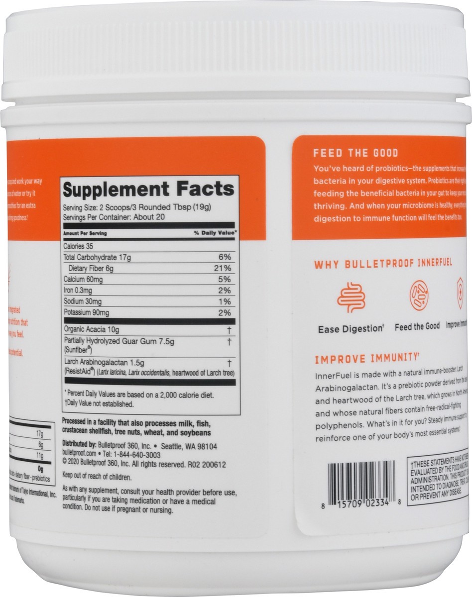 slide 8 of 13, Bulletproof Unflavored InnerFuel Prebiotic 13.4 oz, 6 oz