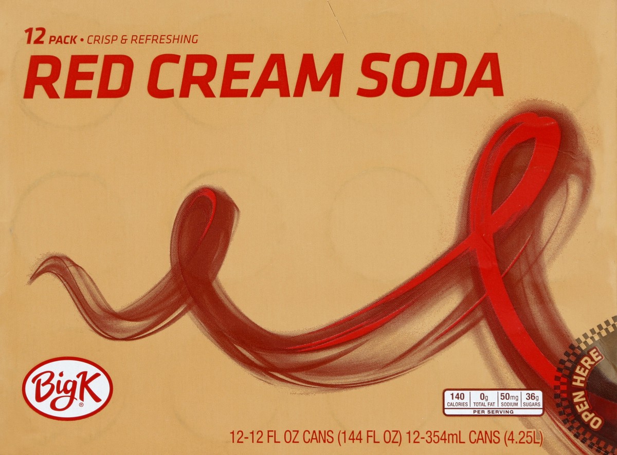 slide 7 of 7, Big K Red Cream Soda, 12 ct; 12 fl oz