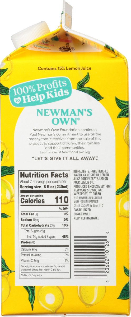 slide 4 of 9, Newman's Own Refrig Old Fash Lemonade 15% - 59 fl oz, 59 fl oz