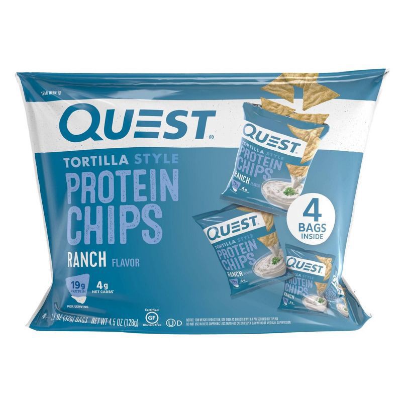slide 1 of 5, Quest Protein Ranch Tortilla Chips - 4 Count, 4 ct