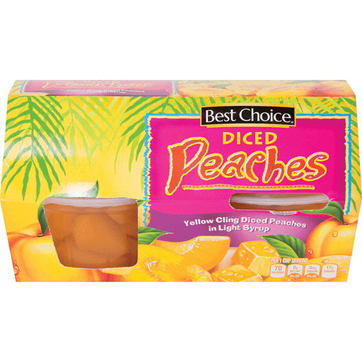 slide 1 of 1, Best Choice Diced Peach Cups, 4 ct; 4 oz