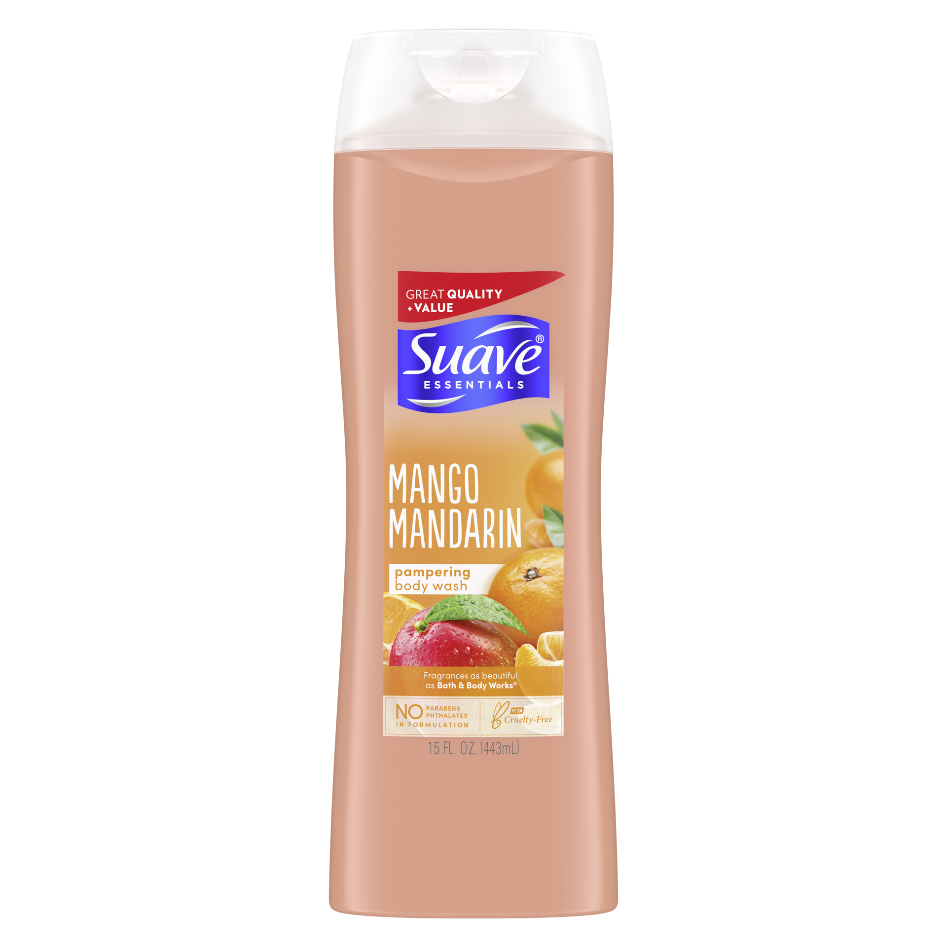 slide 4 of 4, Suave Essentials Body Wash Mango Mandarin, 15 oz, 15 oz