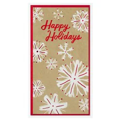 Hallmark Rustic Holiday Money or Gift Card Holder Cards (6 Cards with Envelopes) Red and White Snowflakes, Kraft Brown