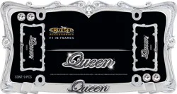 Cruiser Accessories Queen License Plate Frame - Chrome/Clear