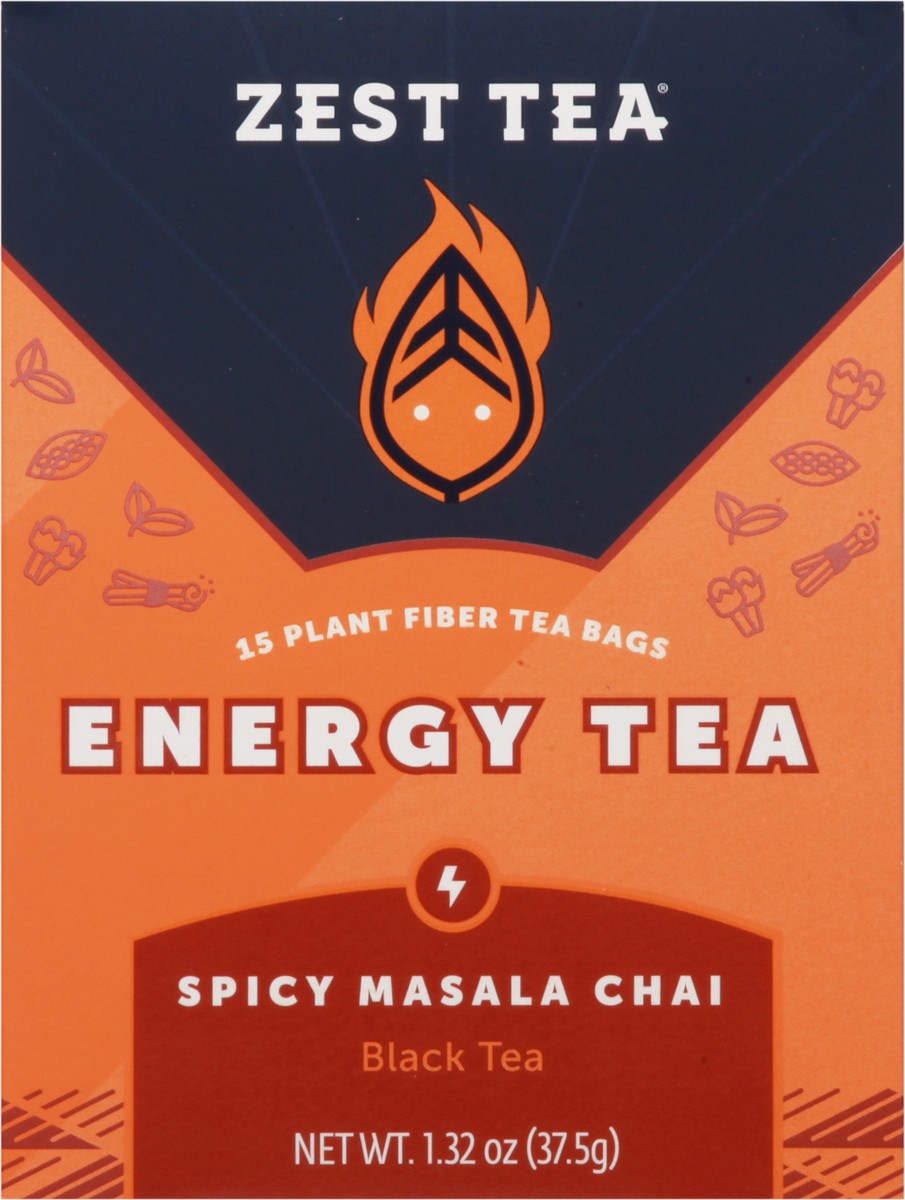 slide 13 of 13, Zest Tea Tea Bags Energy Spicy Masala Chai Black Tea 15 ea, 15 ct