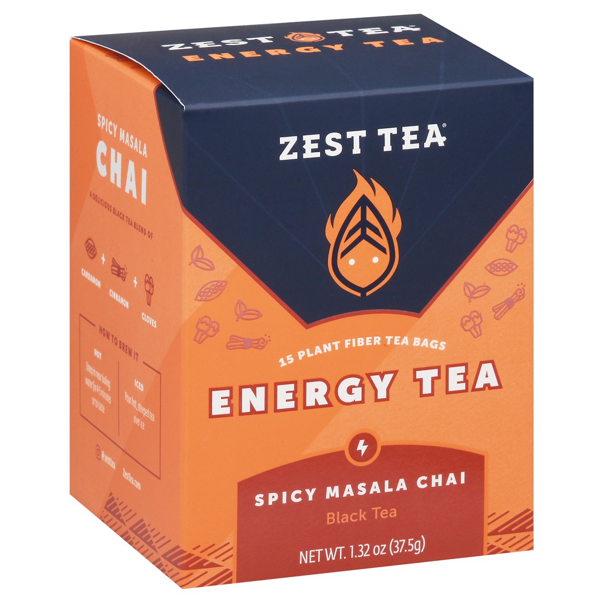slide 5 of 13, Zest Tea Tea Bags Energy Spicy Masala Chai Black Tea 15 ea, 15 ct