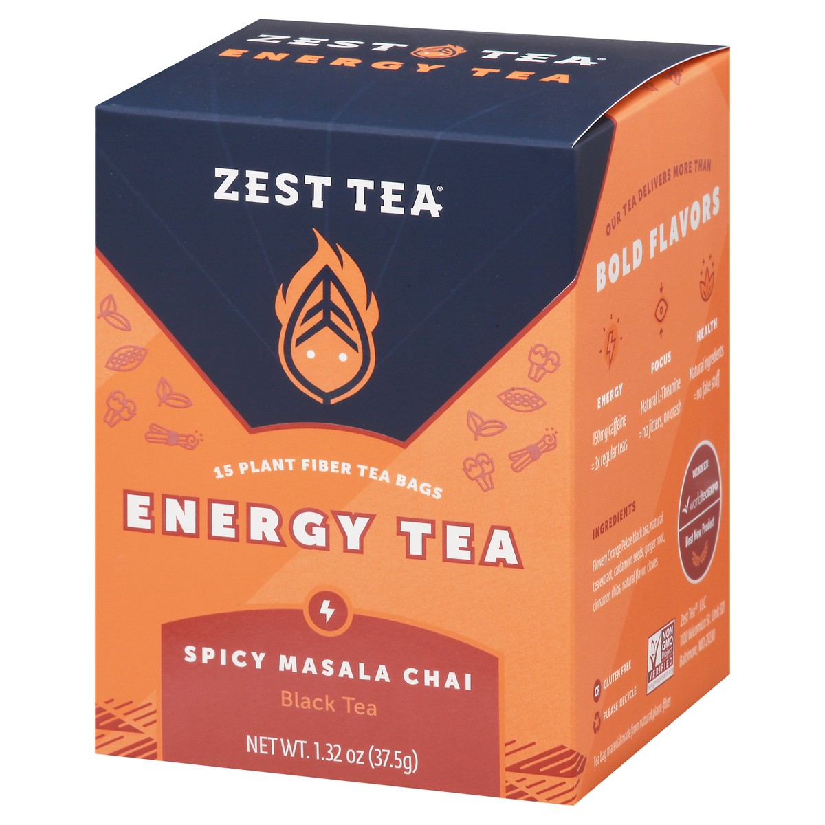 slide 6 of 13, Zest Tea Tea Bags Energy Spicy Masala Chai Black Tea 15 ea, 15 ct