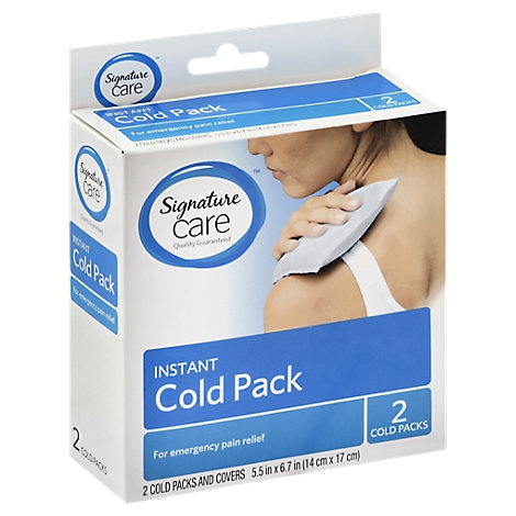 slide 1 of 1, Signature Care Cold Pack Instant Pain Relief, 2 ct