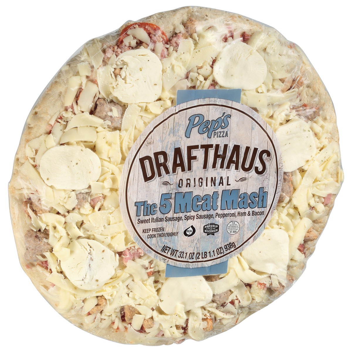 slide 8 of 12, Pep's Drafthaus Pizza, Original, The 5 Meat Mash, 33.1 Ounce, 33.1 oz