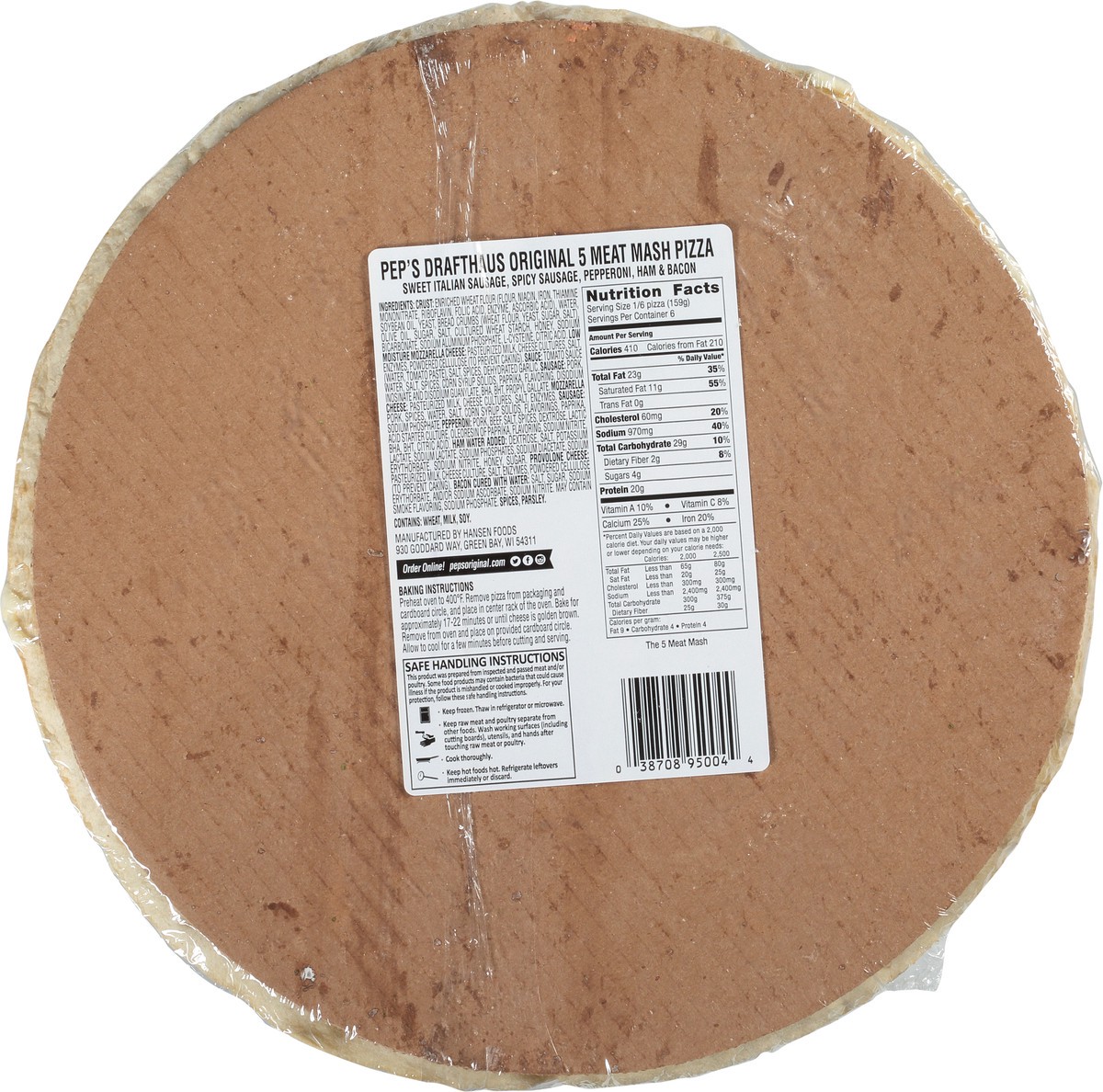 slide 11 of 12, Pep's Drafthaus Pizza, Original, The 5 Meat Mash, 33.1 Ounce, 33.1 oz