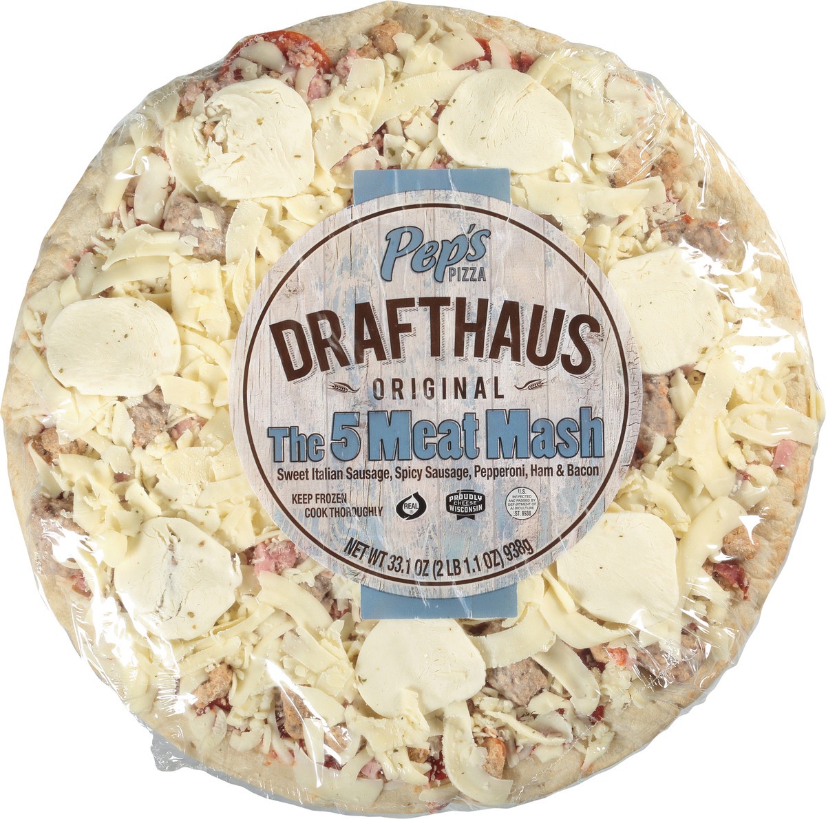 slide 9 of 12, Pep's Drafthaus Pizza, Original, The 5 Meat Mash, 33.1 Ounce, 33.1 oz