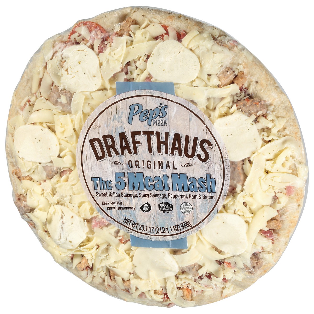 slide 3 of 12, Pep's Drafthaus Pizza, Original, The 5 Meat Mash, 33.1 Ounce, 33.1 oz