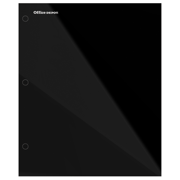 slide 1 of 2, Office Depot Brand Laminated Paper Folder, Letter Size, Black, 1 ct