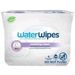 WaterWipes Sensitive+ Soothing Wipes, 3-In-1 Cleans, Cares, Soothes, 99% Water with Botanical Extract, Unscented & Hypoallergenic Baby Wipes, 240 Count (4 Packs)