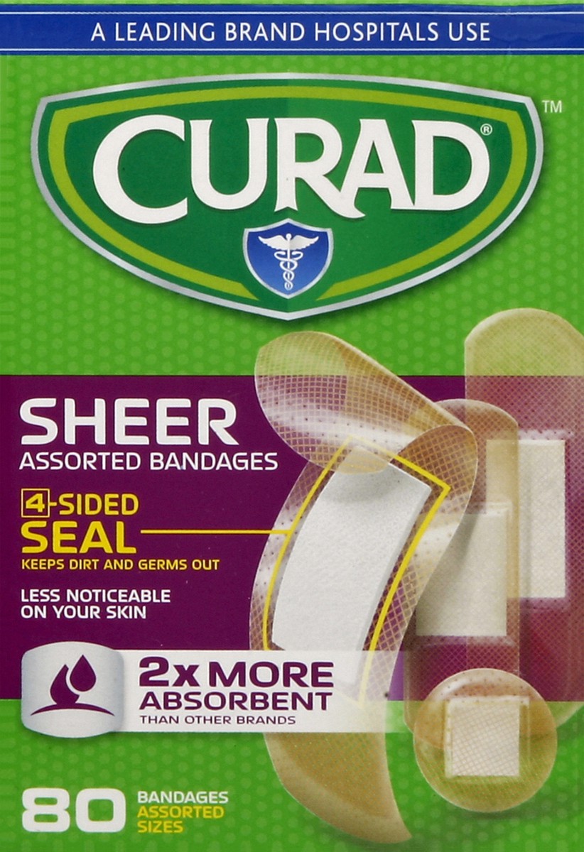slide 1 of 4, Curad Asst Bandages Shear, 80 ct