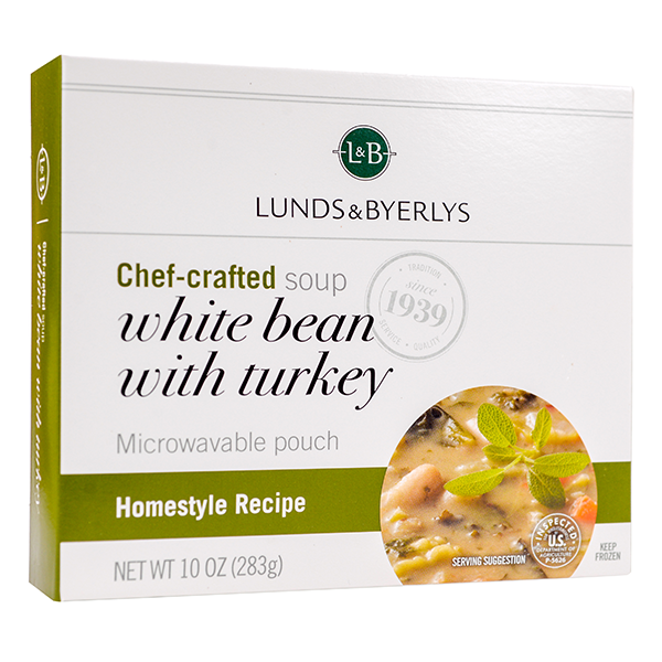 slide 1 of 1, L&B White Bean With Turkey Soup, 10 oz
