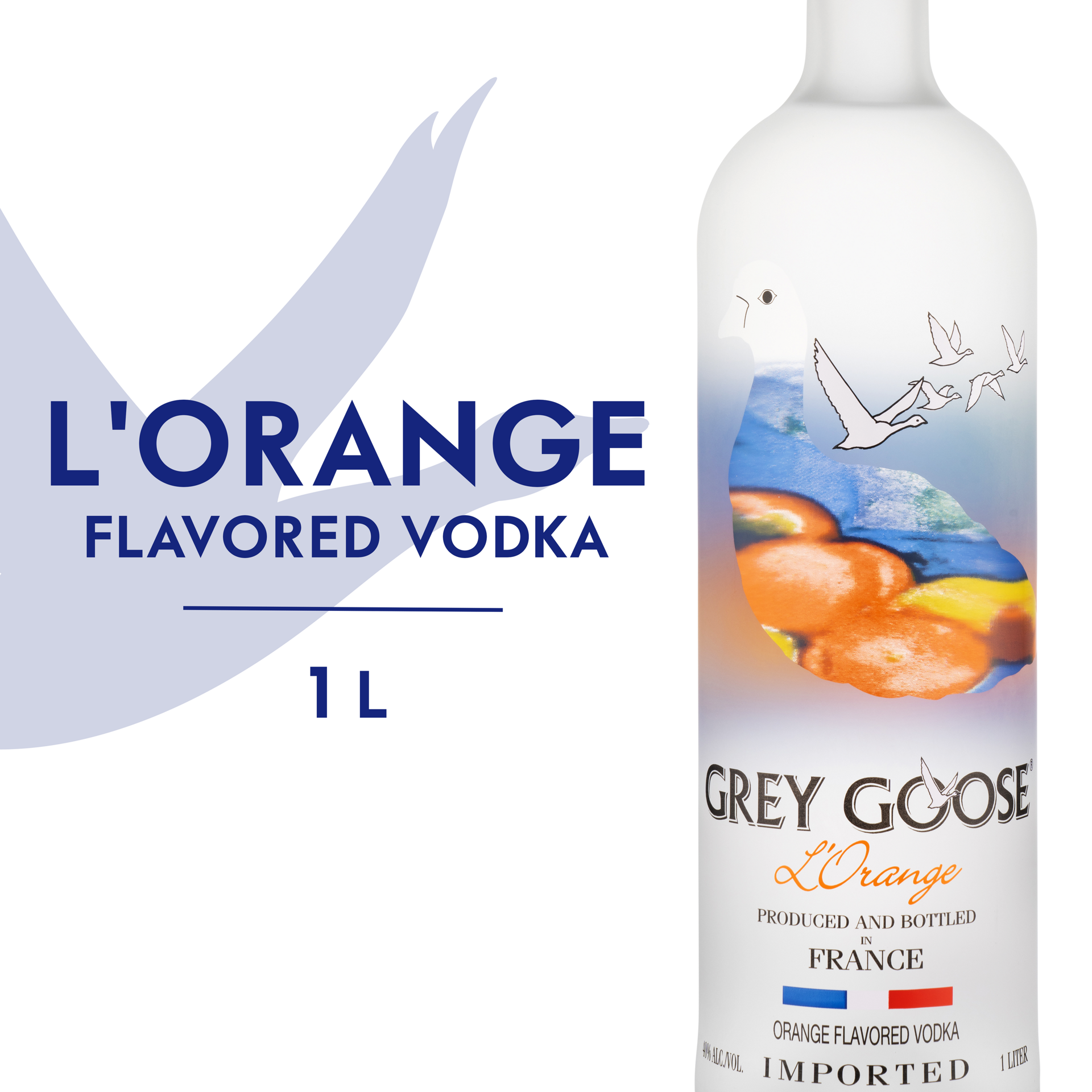 slide 2 of 5, Grey Goose L'Orange Flavored Vodka 40% 100Cl/1L, 1 liter