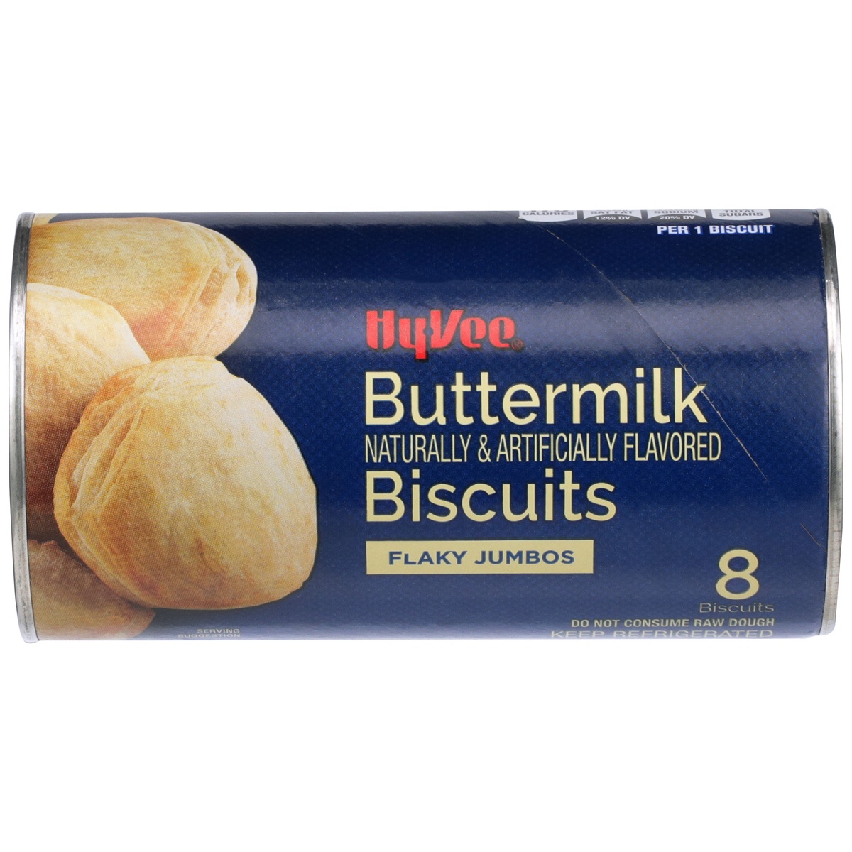 slide 1 of 1, Hy-vee Buttermilk Flavored Flaky Jumbos Biscuits, 8 ct; 16 oz