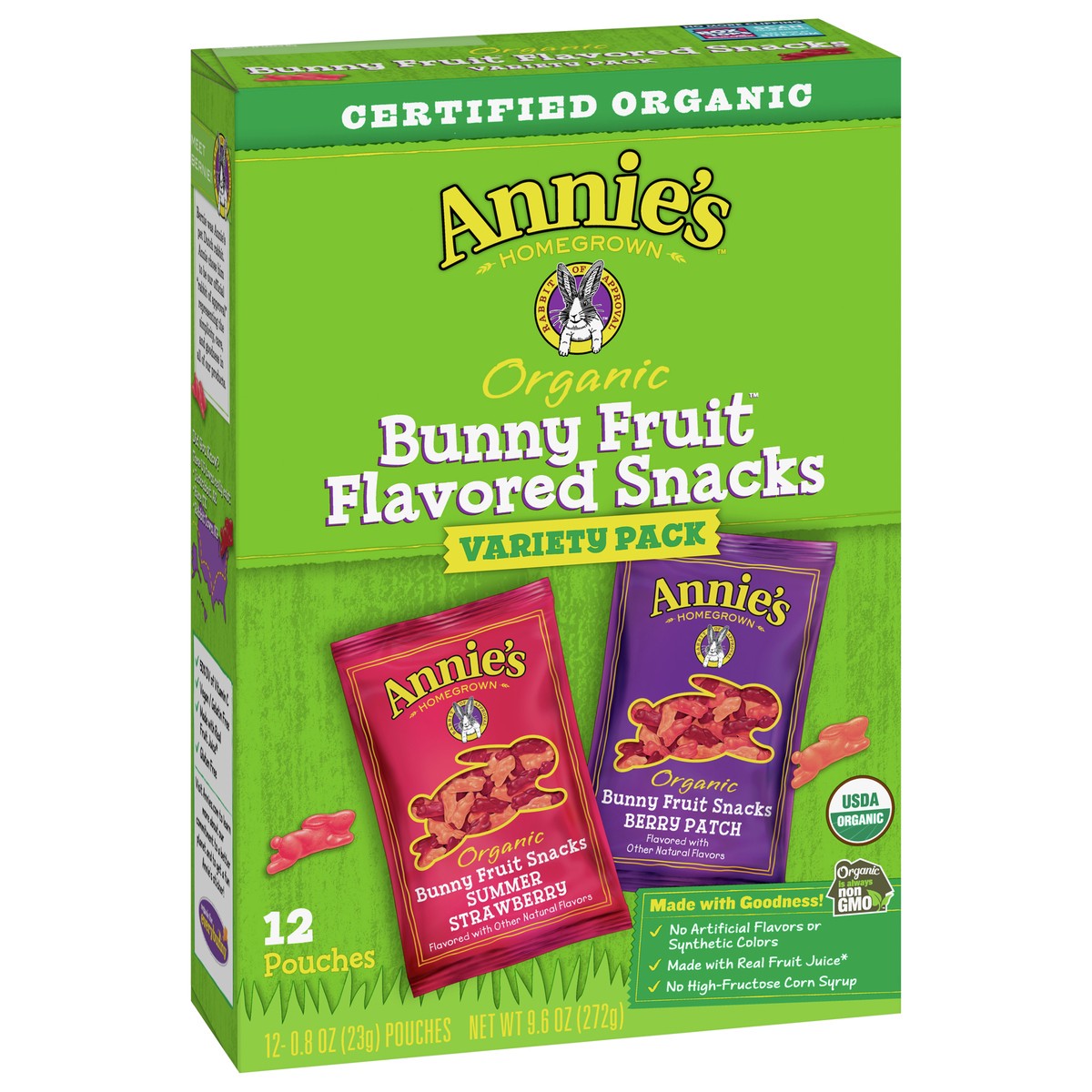 slide 5 of 9, Annie's Organic Bunny Fruit Snacks, Gluten Free, Variety Pack, 12 Pouches, 12 ct