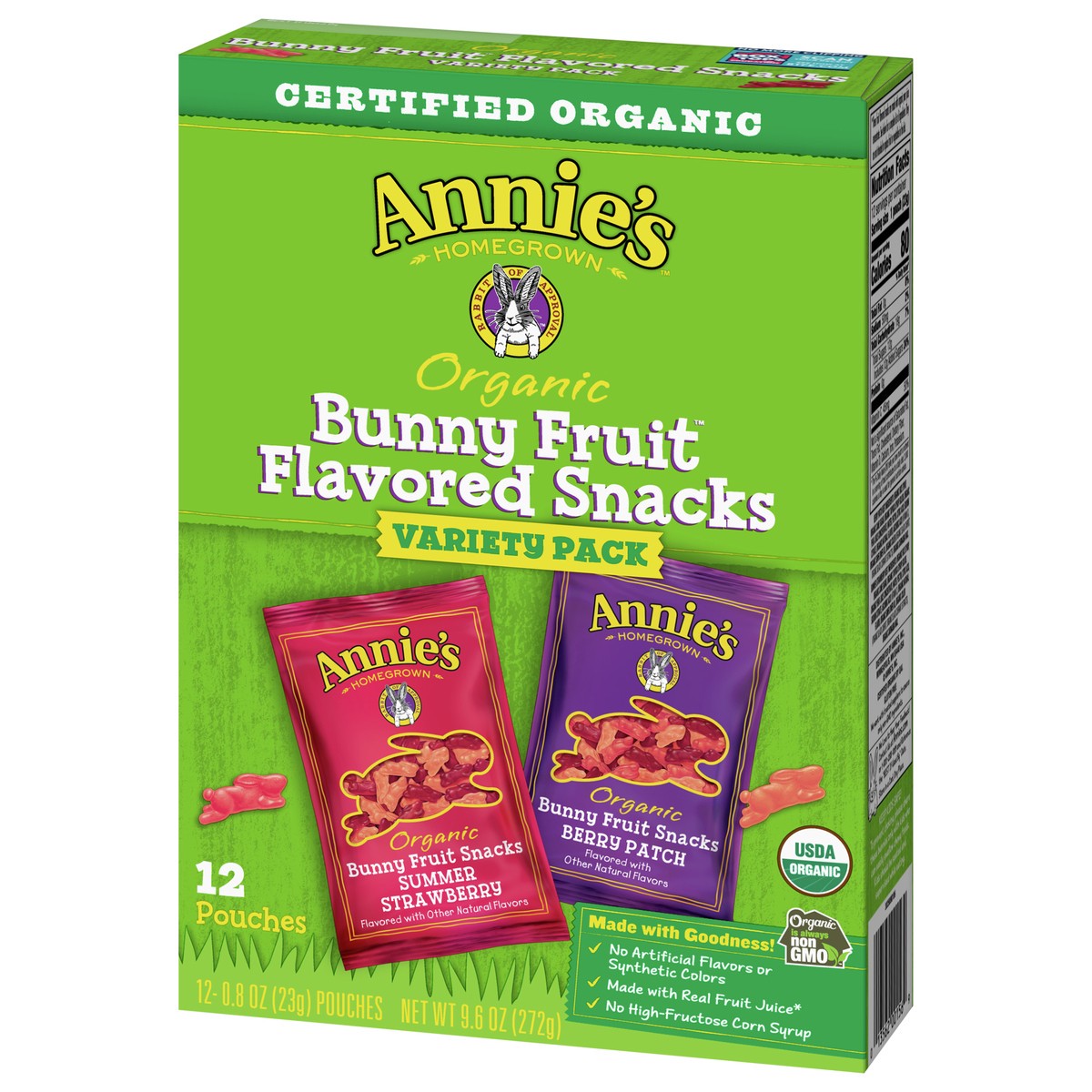slide 6 of 9, Annie's Organic Bunny Fruit Snacks, Gluten Free, Variety Pack, 12 Pouches, 12 ct