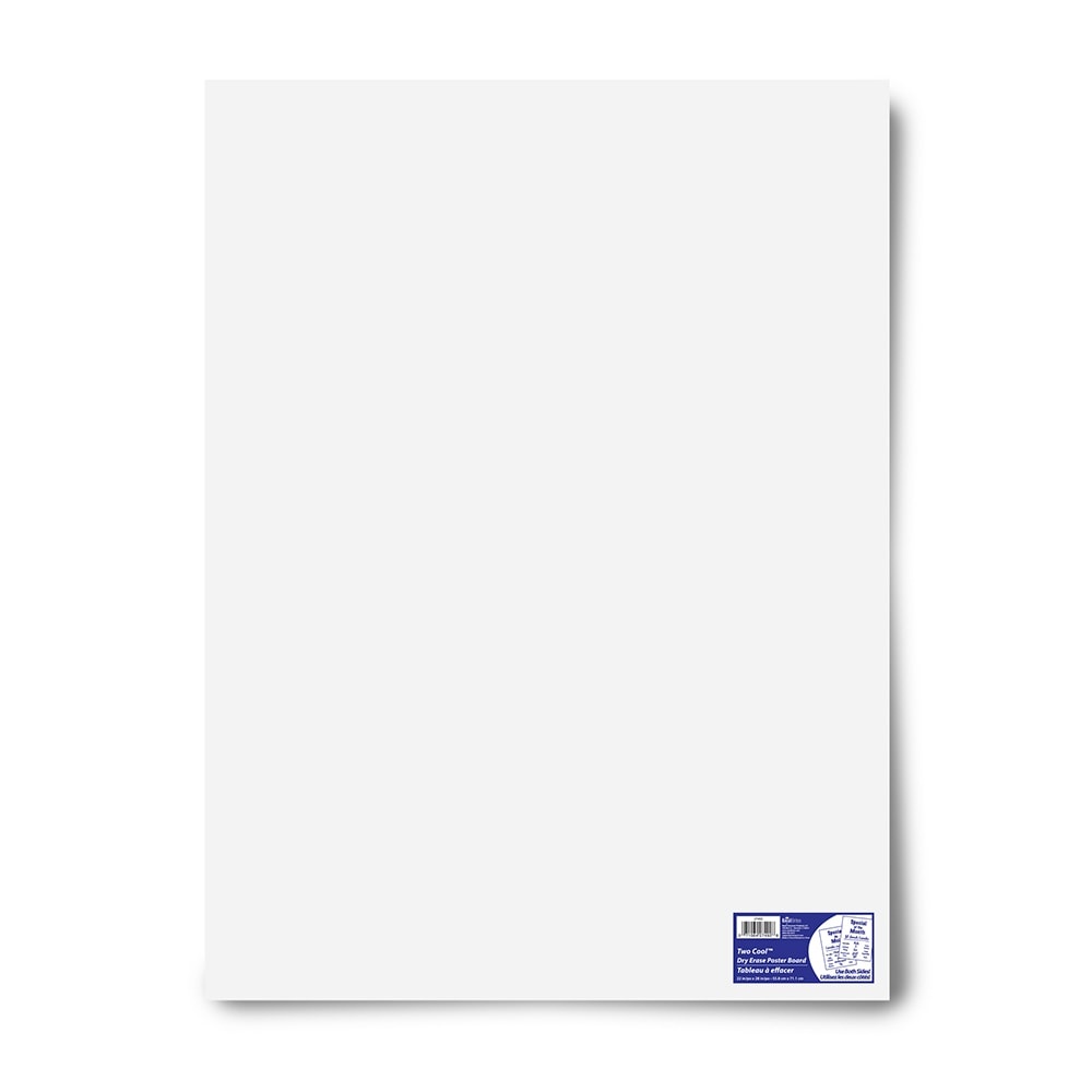 slide 1 of 4, Royal Brites Dual-Sided Dry-Erase Poster Board, White, 22 in x 28 in
