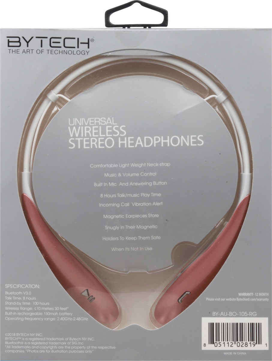 slide 2 of 12, Bytech Universal Sport Wireless Headphones 1 ea, 1 ea